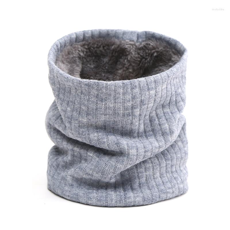 

Scarves Solid Knitted Winter Ring Neck Scarf For Women Thick Warm Snood Outdoor Elastic Fur Men Collar Bandana 2023
