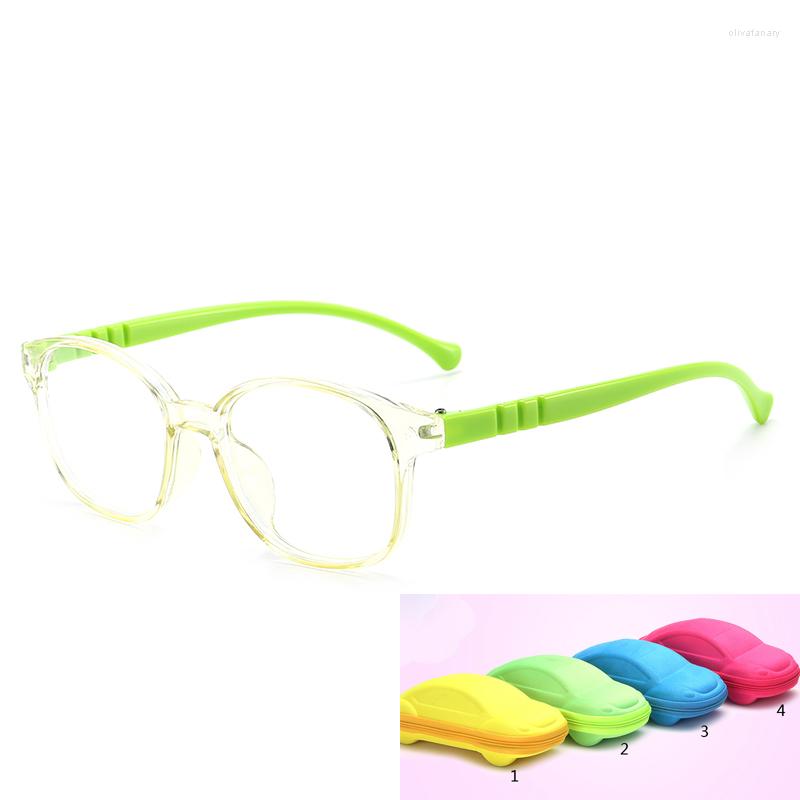 

Sunglasses Frames Kids Round Anti Blue Light Glasses Boy Girl Game Reading Computer Protective Goggle Fashion Children With Case