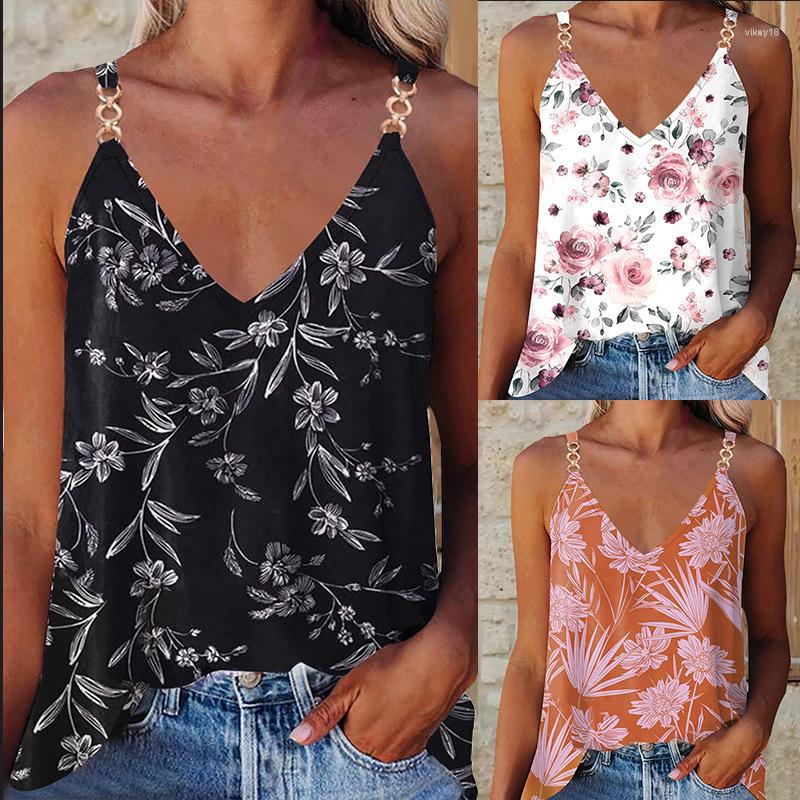 

Women' Tanks 2023 Summer European And American Women' Clothing Casual Loose Suspender Type Sleeveless Vest Printed Suspende, 02