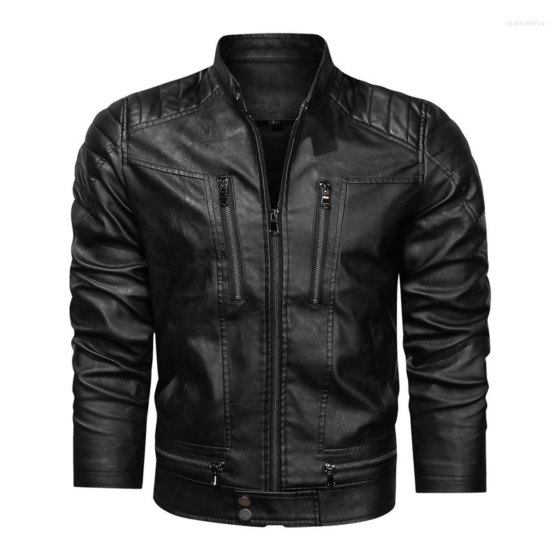 

Men's Jackets Red Men's Leather Jacket Casual Retro Fur Lined Slim Motorcycle Biker Men 2023 Winter Fashion Design Zipper Coats Male, Nmg0151red