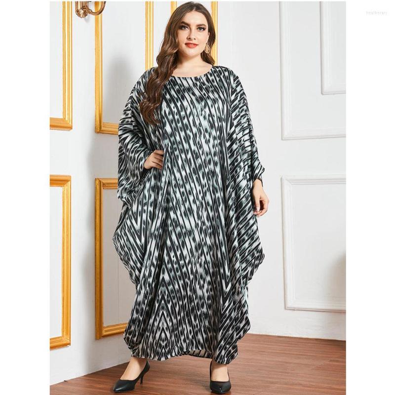 

Ethnic Clothing Ramadan Abaya Dubai Kaftan Turkish Caftan Women Batwing Sleeve Maxi Dress Print Jilbab Eid Mubarak Gown Islamic Robe