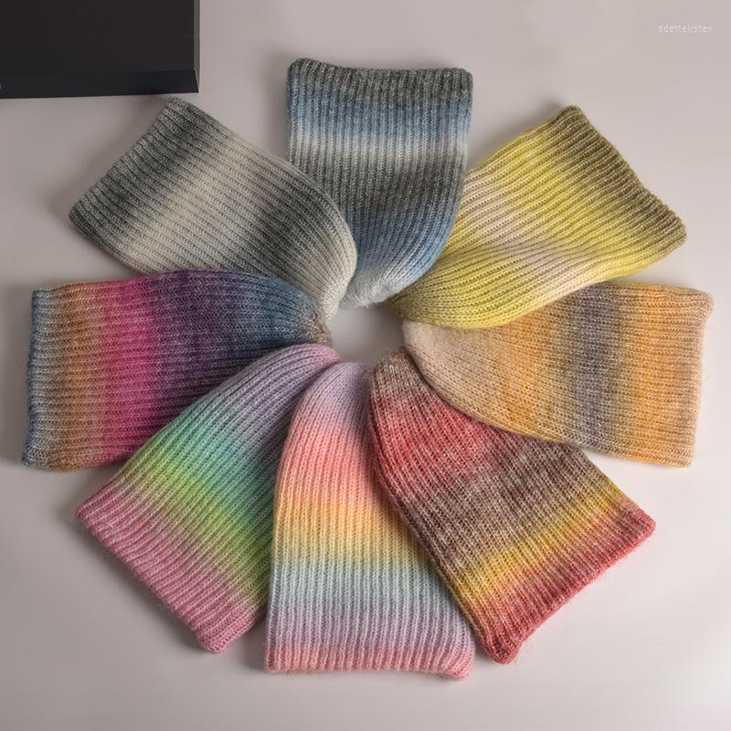

Berets Winter Hats For Women Beanies Knitted Rainbow Gradient Hat Lady Autumn Female Beanie Caps Warmer Bonnet Gorras Hombre, Purple