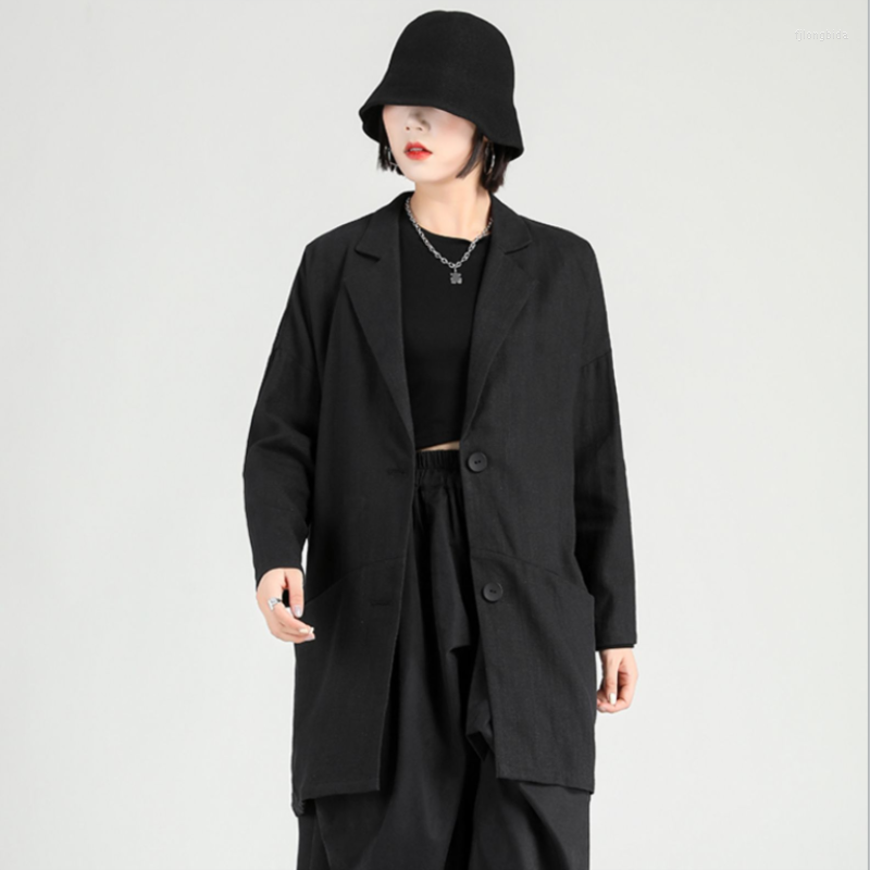 

Women' Trench Coats Women' Windbreaker Coat 2023 Autumn And Winter Suit Loose Black Spring Middle Long