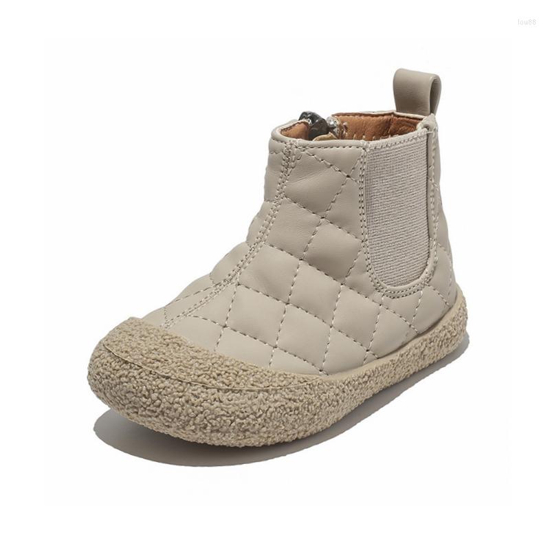 

First Walkers 12-19cm Fashion Sneakers Boots For -6Years Boys Girls Soft Warm Sewing Ankle With Velvet Toddler Baby, Khaki single