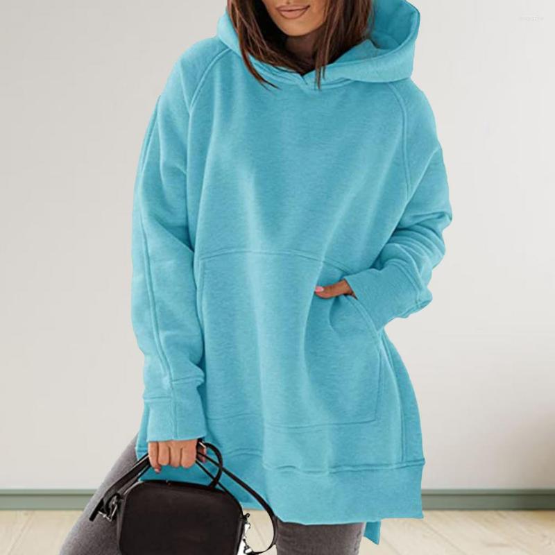 

Women's Hoodies Winter Hoodie Trendy Warm Pure Color Spring Streetwear Lady Elastic Cuff For Daily Wear, Black