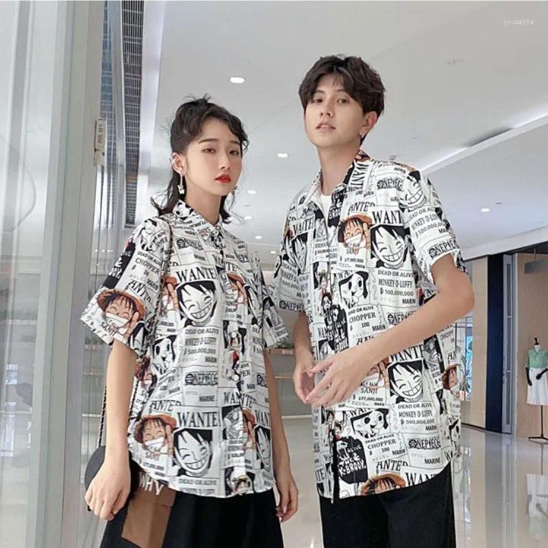 

Women's Blouses Anime Print Shirt Button Up Blouse Clothing For Men Women Japanese Harajuku Clothes Casual Girl T Tee Tshirt Tops 2023, White