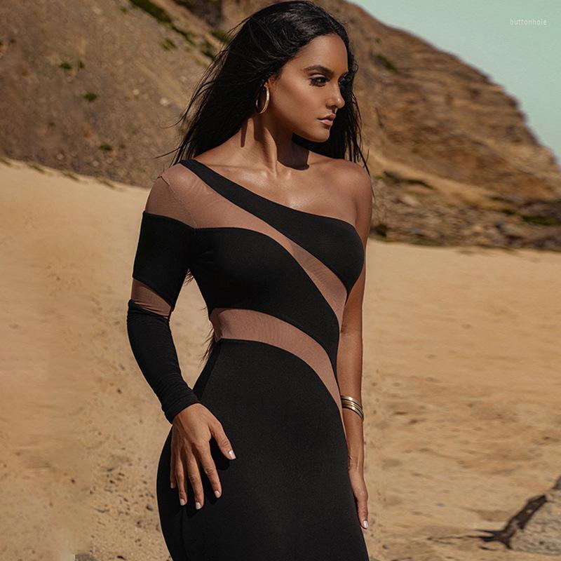 

Women' Swimwear Sexy Outfits For Women Kaftan Beach Swimsuit Cover Up Suit 2023 Period Pure Lubricious Inclined Brought Slim One Dress, Black