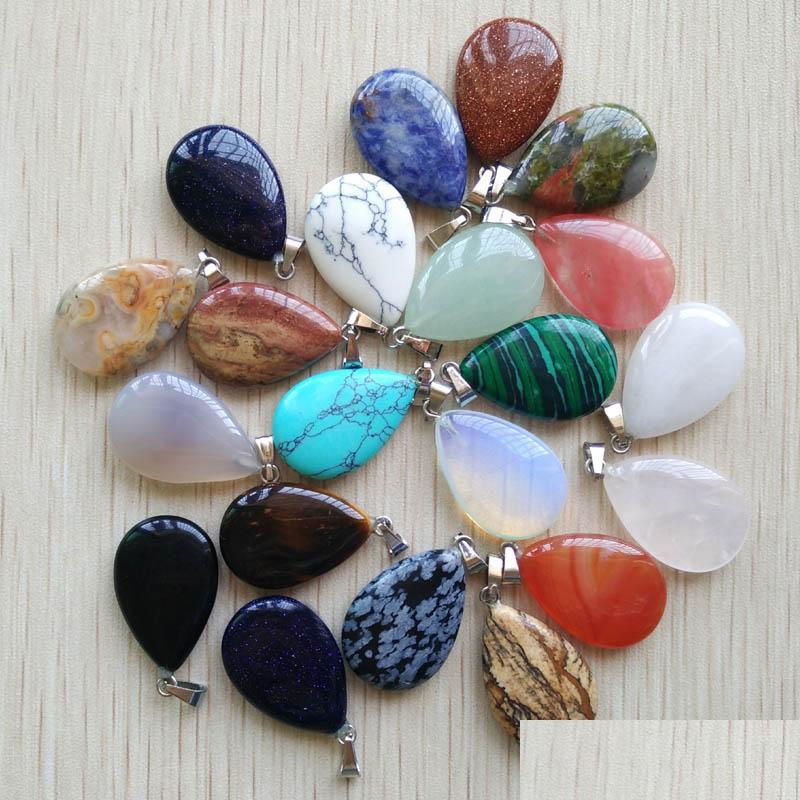 

Charms Natural Stone Water Drop Tigers Eye Rose Quartz Opal Pendant Pendants Chakras Gem Fit Earrings Necklace Making Delive Dhgarden Dh46Q