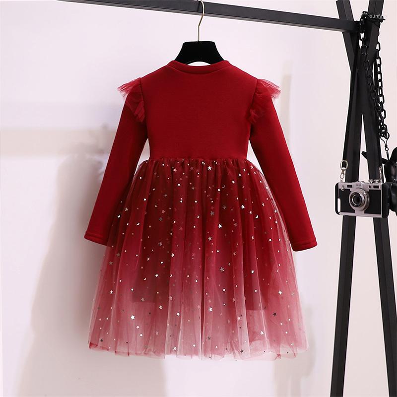 

Girl Dresses Autumn Winter Girls Dress Christmas Baby Clothes Long Sleeves Children Clothing Princess Sequins Kids For, White5