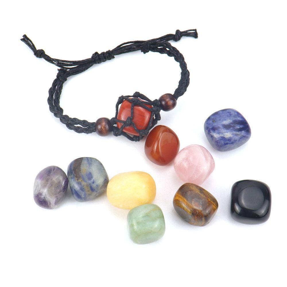 

Charm Bracelets Woven Black Rope Adjustable Net Bag Bracelet Irregar Charka Stone Onyx Crystal Braided Retractable Bangle Fo Dhgarden Dhyzm