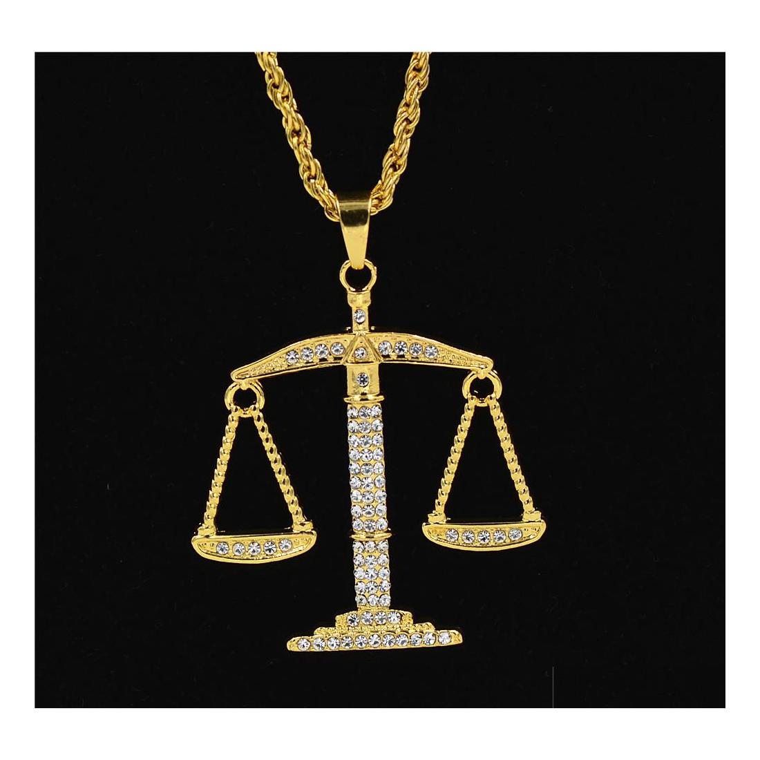 

Pendant Necklaces Hip Hop Necklace Gold Color Rhinestone Nce 316L Stainless Steel Men Women Jewelry Drop Delivery Pendants Dhb5T