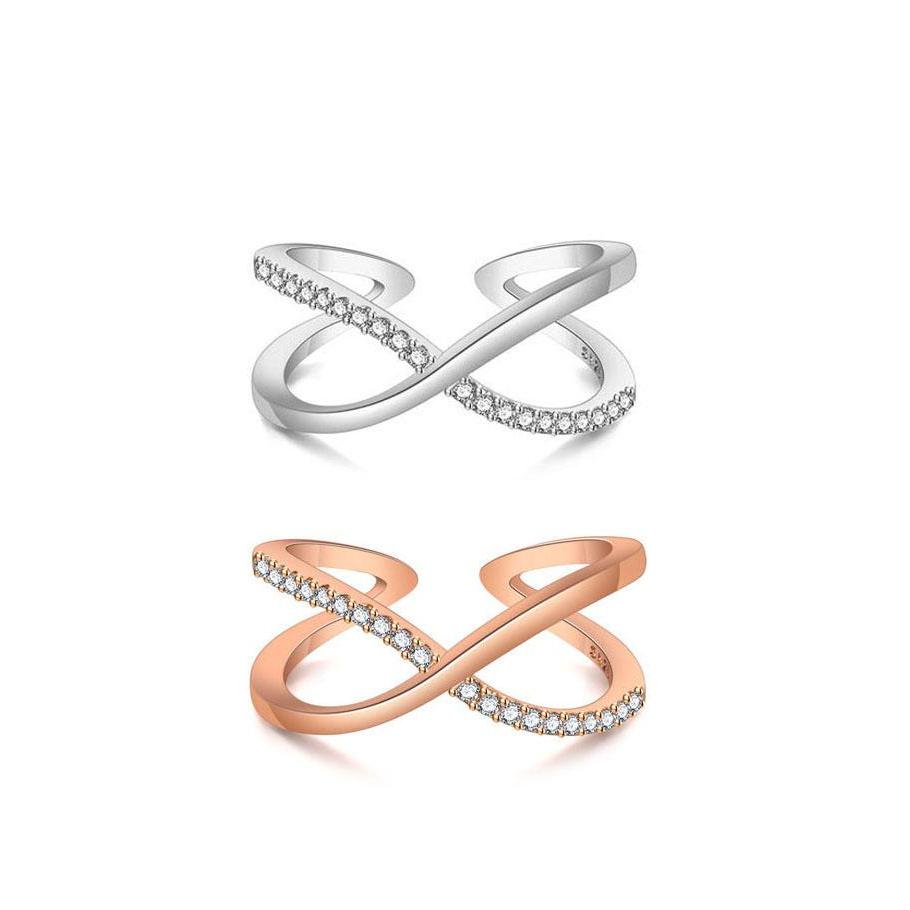 

With Side Stones Fashion Gold Zircon Stone Open Ring Simple Smooth Crossover Big Letter X For Women Lady Party Wedding Jewelry Drop D Otdfx
