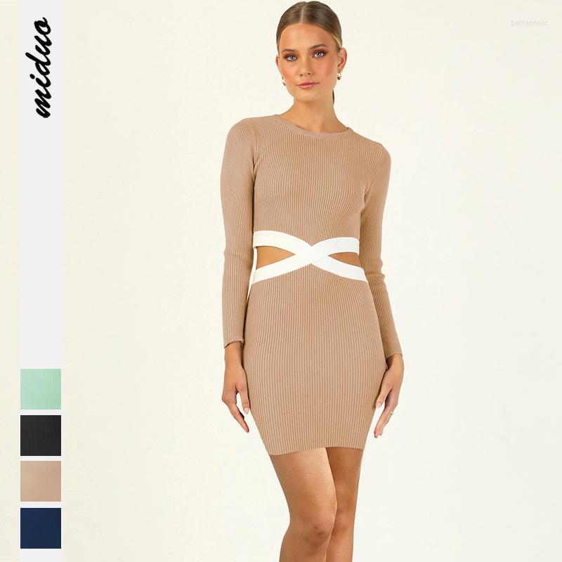 

Women' Swimwear Women Beach Dress 2023 Summer For The Hollow Out Long Sleeve Winter French Rib Slim One Knit Skirt Solid Spandex Bathing, Eqii008 - peak green