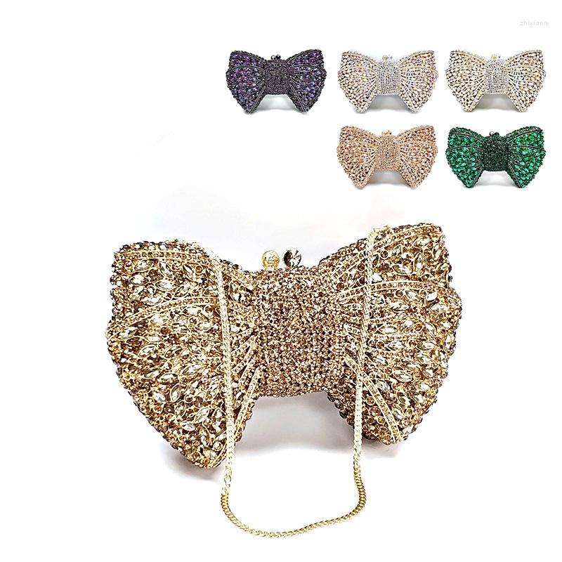 

Evening Bags NWE Bow Knot Crystal Purses Classical Women Accessories Diamonds Luxury Clutches Bridal Wedding Party Popsicle, Send pictures