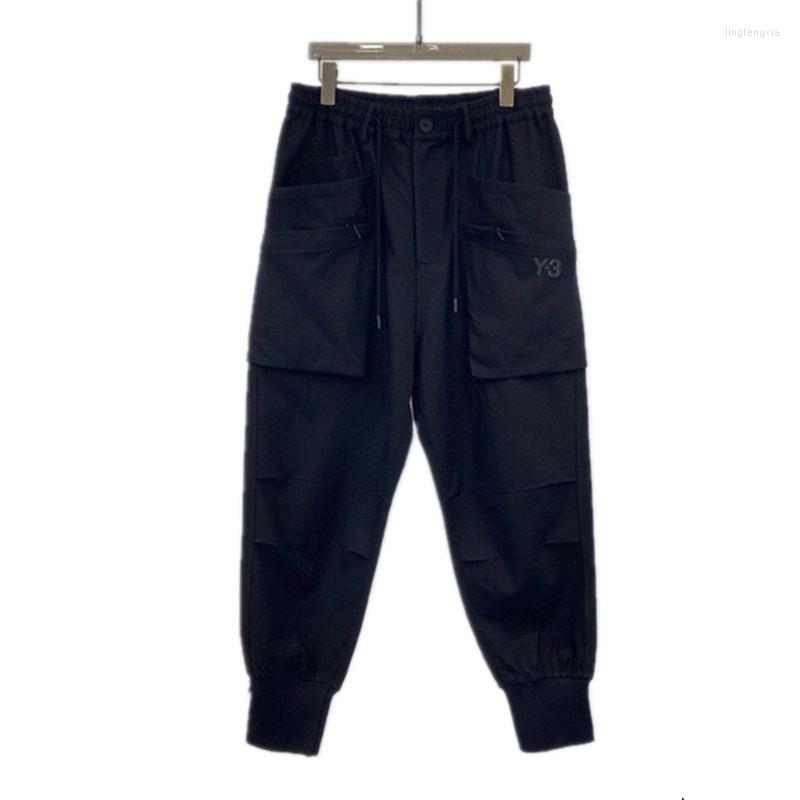 

Men's Pants Y-3 2023SS Autograph Multiple Pockets Y3 Trousers Pencil Sports Leisure Bind Feet Work Clothes Sweatpants, Black