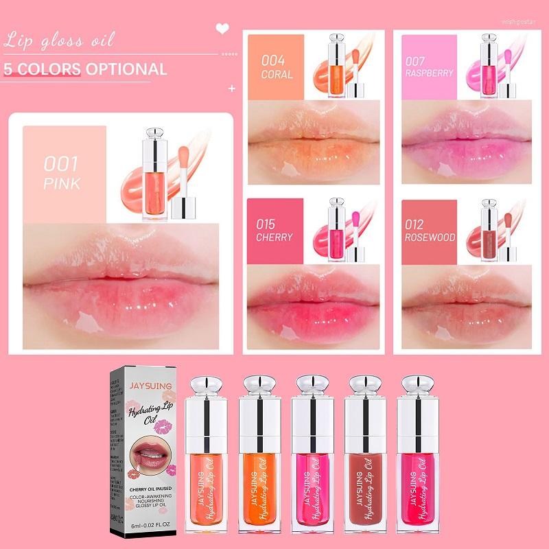 

Lip Gloss Crystal Jelly Moisturizing Oil Hydrating Plumping Non-sticky Sexy Plump Glow Tinted Treatment, Pink