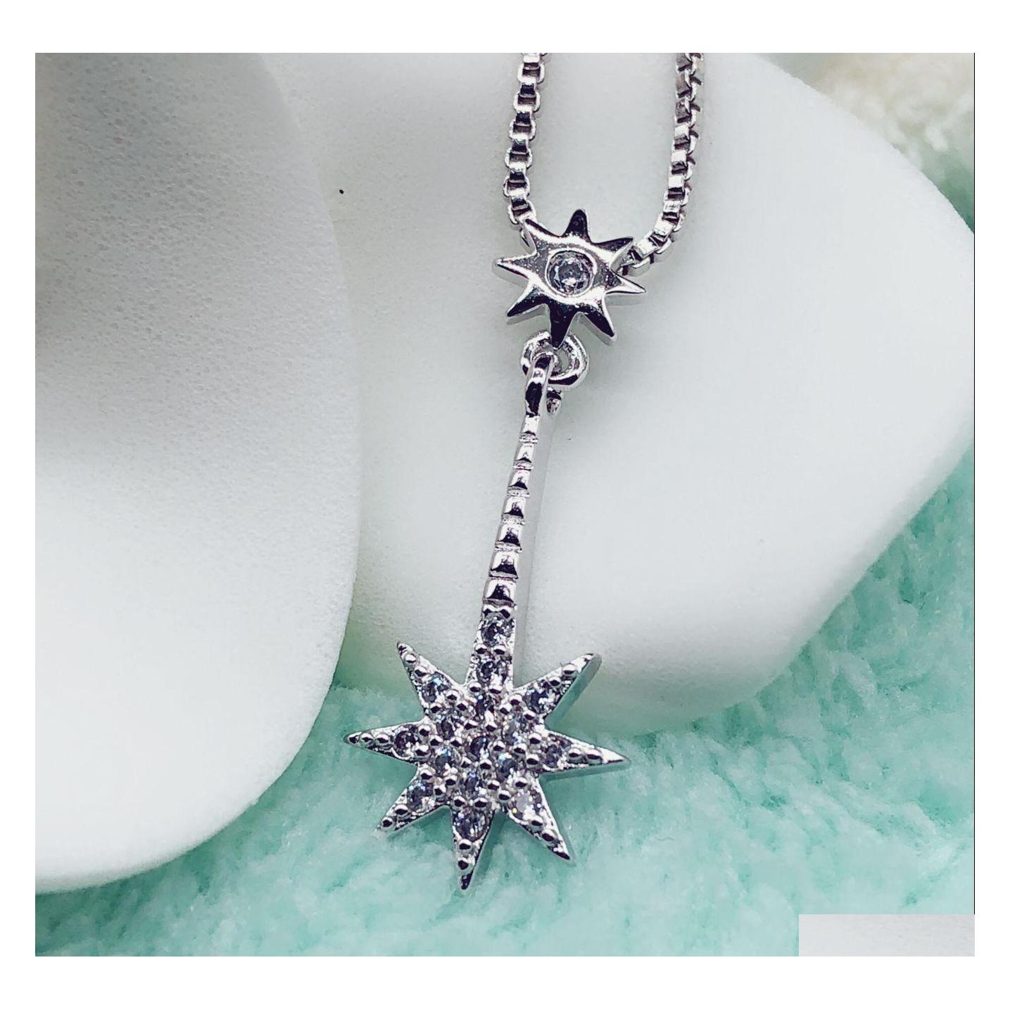 

Pendant Necklaces Sier Imitation 925 Necklace Wedding Accessories Women Plated Chicjewelry Lucky Star Drop Delivery Jewelry Pendants Dh8Ub