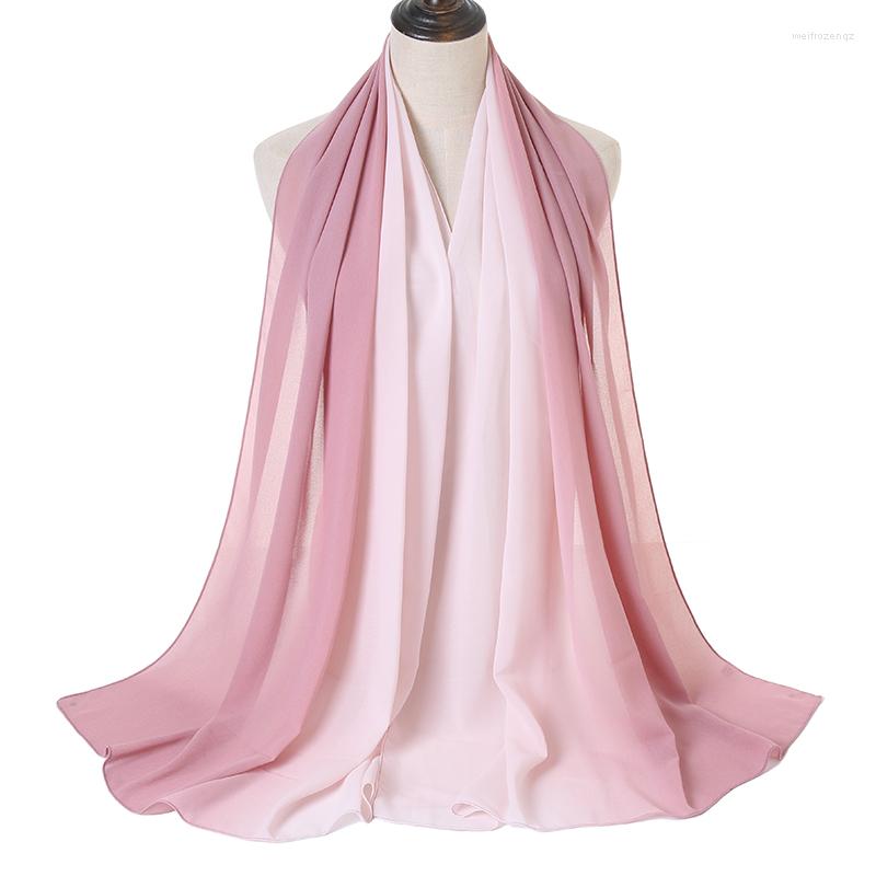 

Scarves S007 Intermediate Two Tone Color Chiffon Muslim Hijab Scarf Big Size Head Shawls Wrap Headscarf Islamic Hat