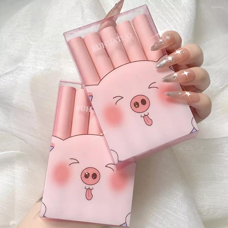 

Lip Gloss Cute Gift Box Moisturizing Color Non-stick Glaze Long Lasting Liquid Lipstick Set Waterproof Cosmetics, 5pcs
