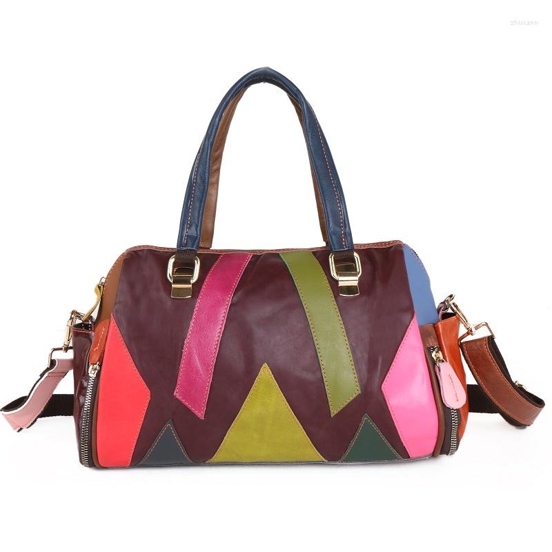 

Evening Bags 2023 Women's Fashion Handmade Bag Genuine Leather Versatile Shoulder Crossbody Large Capacity Women, Picture color