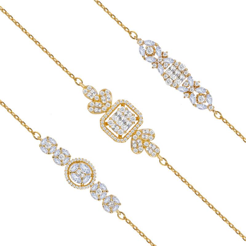 

Charm Bracelets Cubic Zirconia For Women Elegant Korean Chain Lobster Clasp Bracelet Fashion Jewelry Birthday Party Gift
