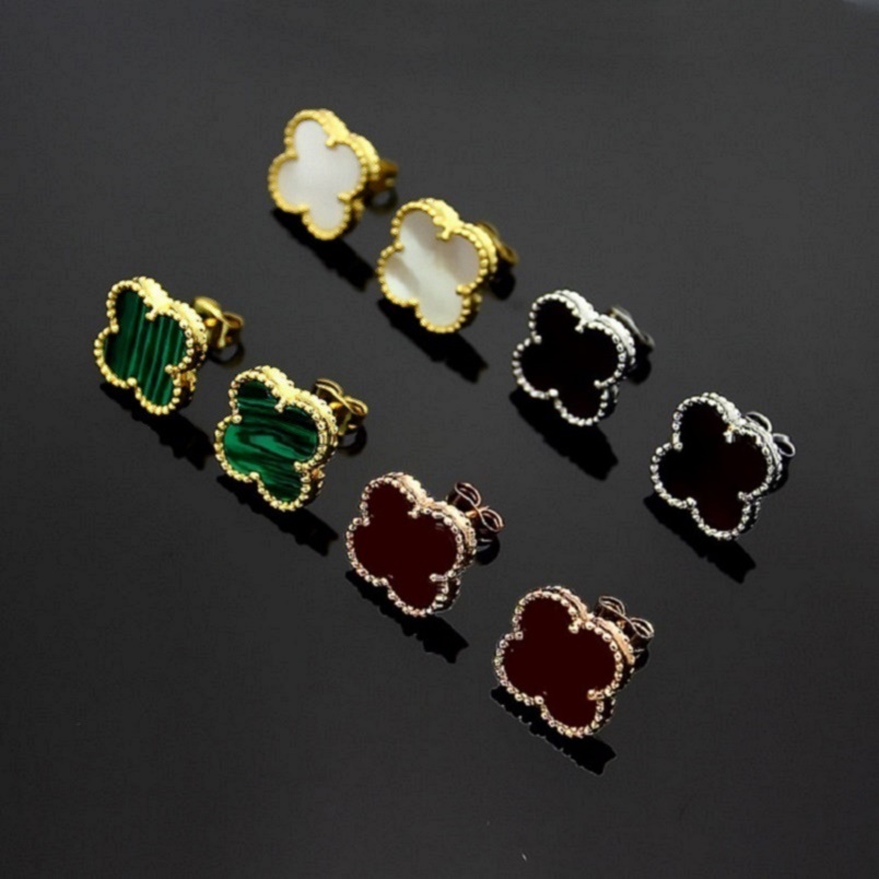 

Designer Stud Earrings Women Love Four-leaf Clover Fashion Luxury Wedding Earrings Jewelry