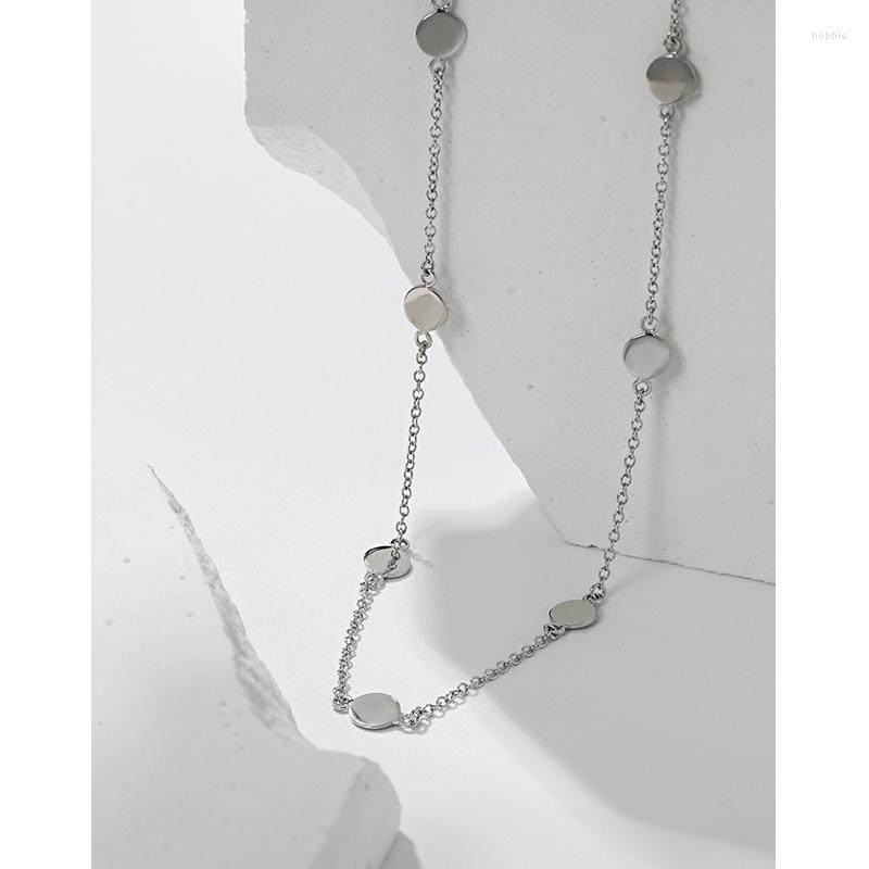 

Cluster Rings CHOZON S925 Sterling Silver Geometric Disc Choker Necklaces Jewelry Fashion Chain Pendant Necklace For Women