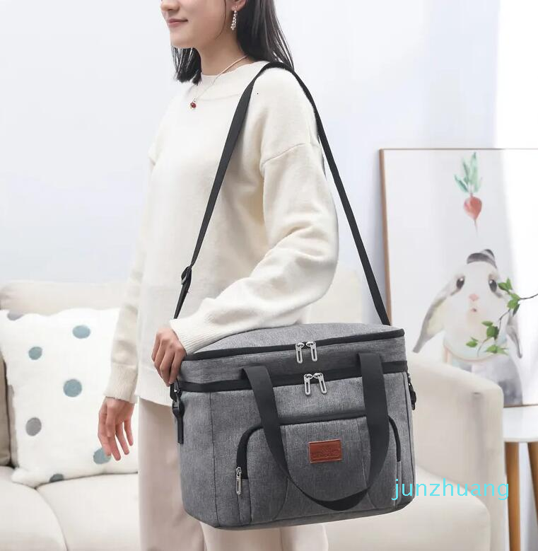 

Ice PacksIsothermic Bags Large Capacity Lunch for Women Men Box Leakproof Soft Cooler Tote Bag Oxd Cloth Double Duck Handbag Picnic 230203 65, Gray