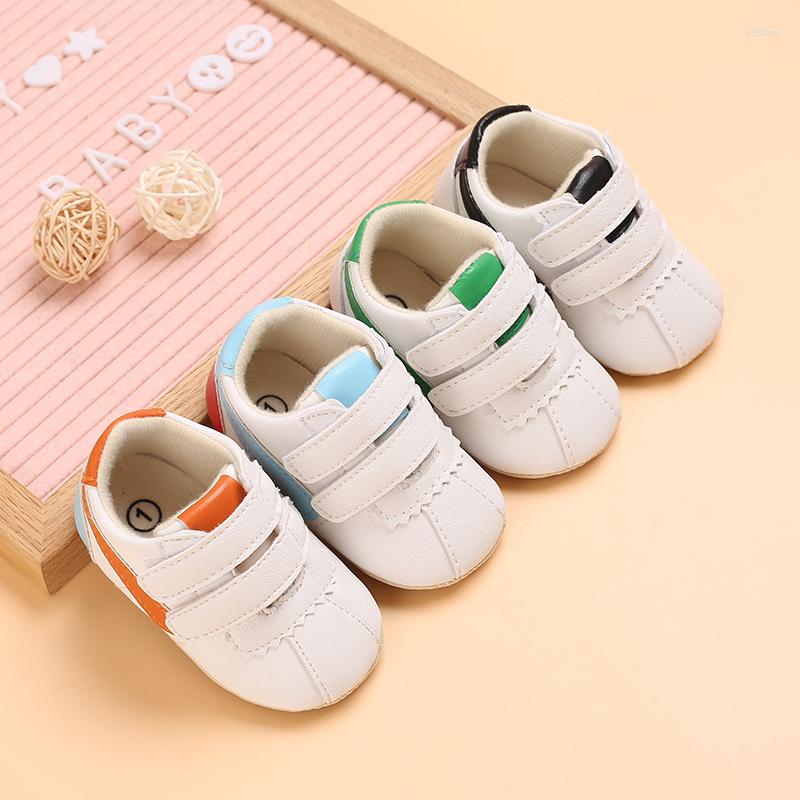 

First Walkers Baby Boy Shoes Born Infant Casual Toddler Comfor Rubber Sole Anti-slip Split Leather Creep Crib Moccasins, C-531 white