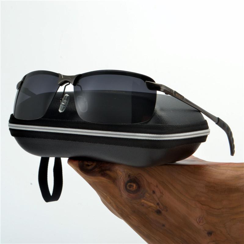 

Sunglasses Polarized Men Classic Frameless Rectangles Driving Sun Glasses Metal Frame Mirror Lens With Box NXSunglasses