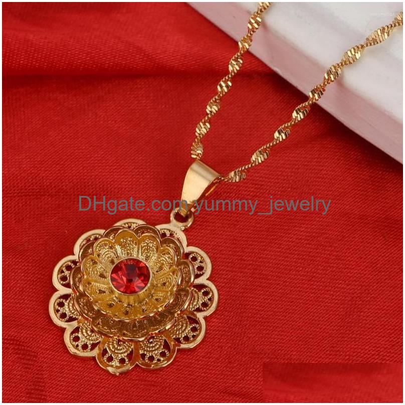 

Pendant Necklaces Wholesale Promotion Ethiopian Jewelry Joias Ouro Gold Color Ethiopia African Bridal Drop Delivery Pendants Dhqee