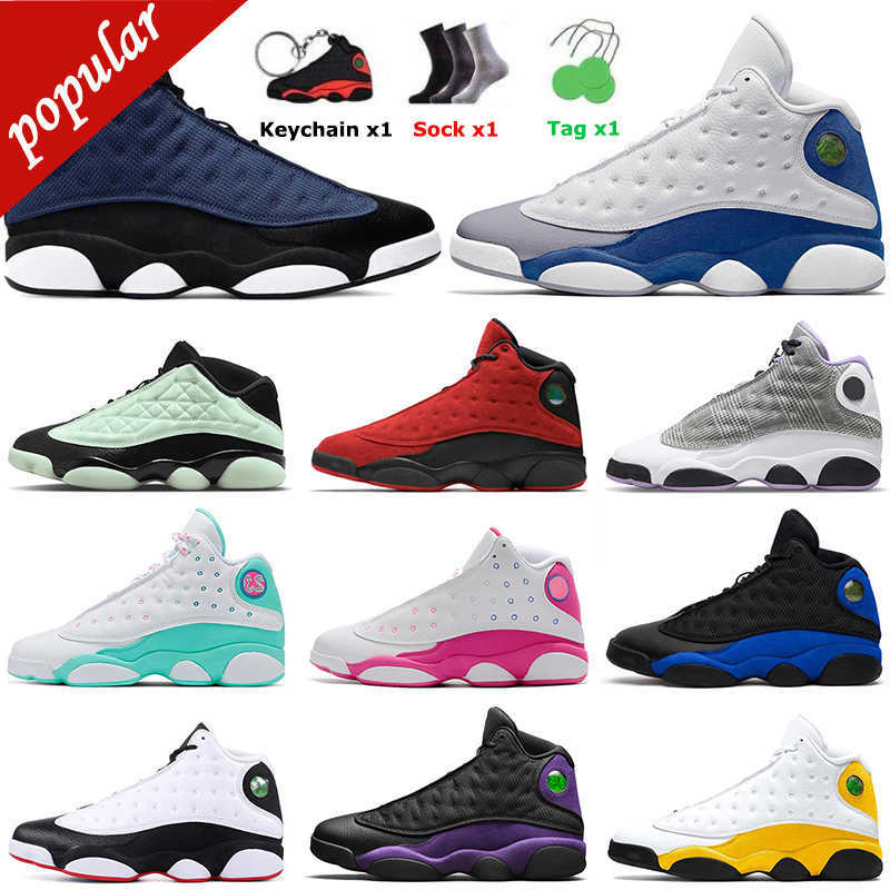 

2022 With Socks 13 13s Jumpman Basketball Shoes Men Womens Brave French Blue Court Purple Soar Chicago Flint Playground Black Cat Sports, A9 reverse bred 40-47