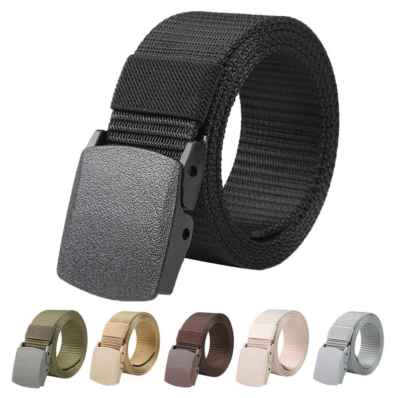 

Belts For Men Automatic Buckle Mens Adult Unisex Military Canvas Quick Release Outer Belt Black White Reversible BeltBelts