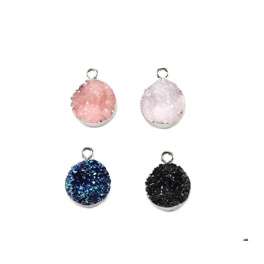

Other Resin Druzy Round Pendant Charm For Bracelet Necklace Earring 18K Sier Plated Diy Wedding Jewelry Accessory Drop Delivery Find Othlk