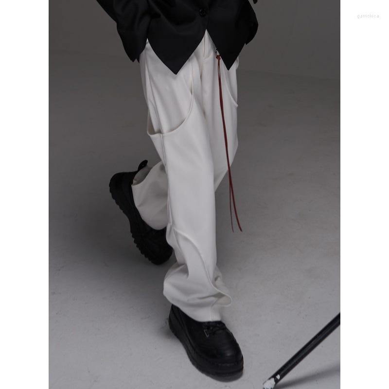

Men' Pants Arrival 2023 Unisex Casual For Women And Men Fashion Stylish Faux Two Piece Straight Suit Trouses, Black