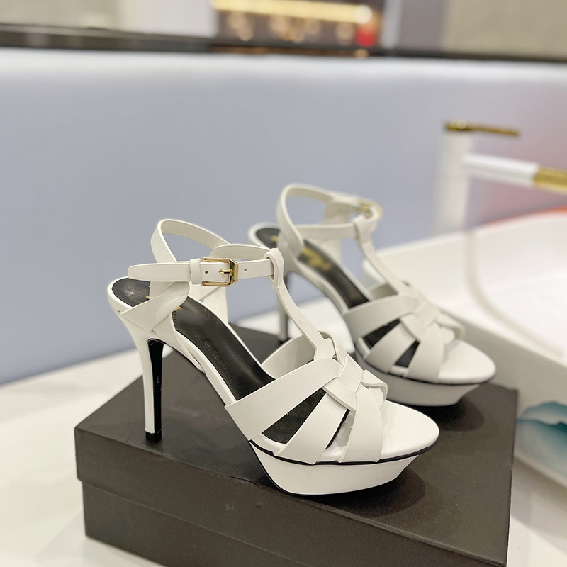 

Luxury Brand Wome's Summer Stiletto Heels Sexy Elegant Sandals Slippers Beach Shoes Round Head Non-slip Shoes Open-toe Shoes Wedding Shoes Simple Designer Heel 10.3cm, Black