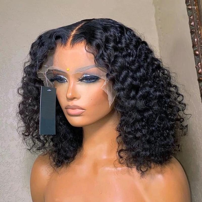 

Loose Deep Wave 13x4 Lace Front Human Hair Wigs Brazilian Remy 13X6 Transparent Water Curly Short Frontal Bob Wig For Women, 13x4 lace wig