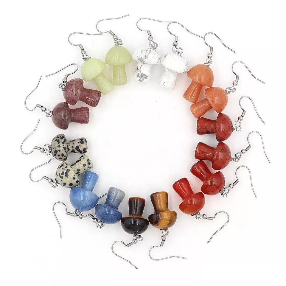 

Charm Natural Stone Mushroom Charms Earrings Hand Carved Crystal Quartz Mini Earring Pendant Jewelry Drop Delivery Dhgarden Dhetj