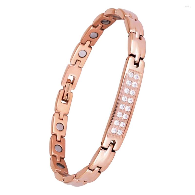 

Link Bracelets Women Bracelet Copper Geometric Chains Crystal Bangle Fashion Hand Decor Girlfriend Jewelry For Birthday Party Jewelries