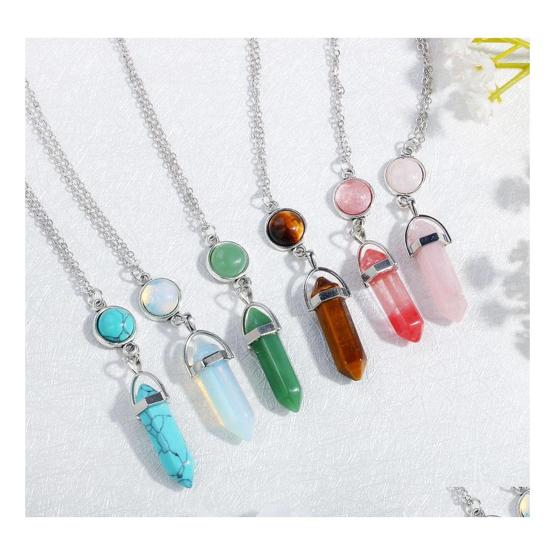 

Pendant Necklaces Shaped Necklace Tigers Eye Natural Stone Crystal For Women Jewelry Gifts Drop Delivery Pendants Otnfu