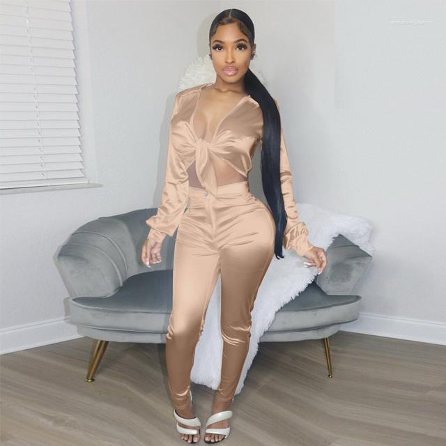 

Tracksuits Plus Size Gx1689 Ins 2023 Arrivals Spring Women Sweat Suits Long Sleeve Lace-up Shirts And Pants Two 2 Piece Sets Apparel, Pink