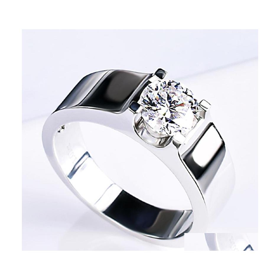 

Solitaire Ring Simple Trendy Mens Womens Generous And Stable Gentlemans Wedding Imitation Moissanite Horn Luckyhat Drop Delivery Jewe Dhcz9
