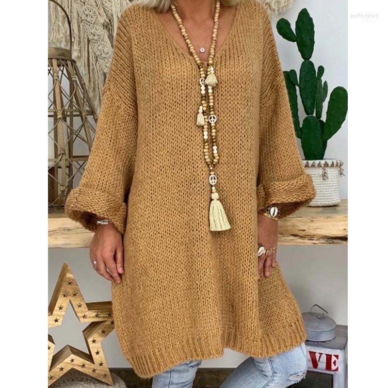 

Women' Sweaters Lugentolo Long Pullovers Women Plus Size Loose Casual V-Neck Full Sleeve Spring Autumn Knit Sweater Perf22, Khaki