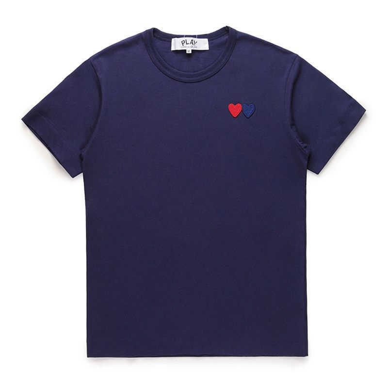 

Designer Luxury Play Classic Fashion Trend Comfortable Versatile For Men And Women T-shirt Double Heart Embroidery Love Couple Short Sleeve