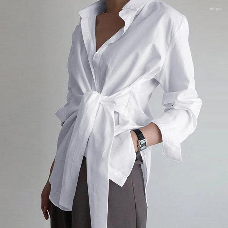 

Women' Blouses Long Sleeve Women Shirt Blouse Loose Shirts For Button White Female Ruched Black Cotton Office 18659