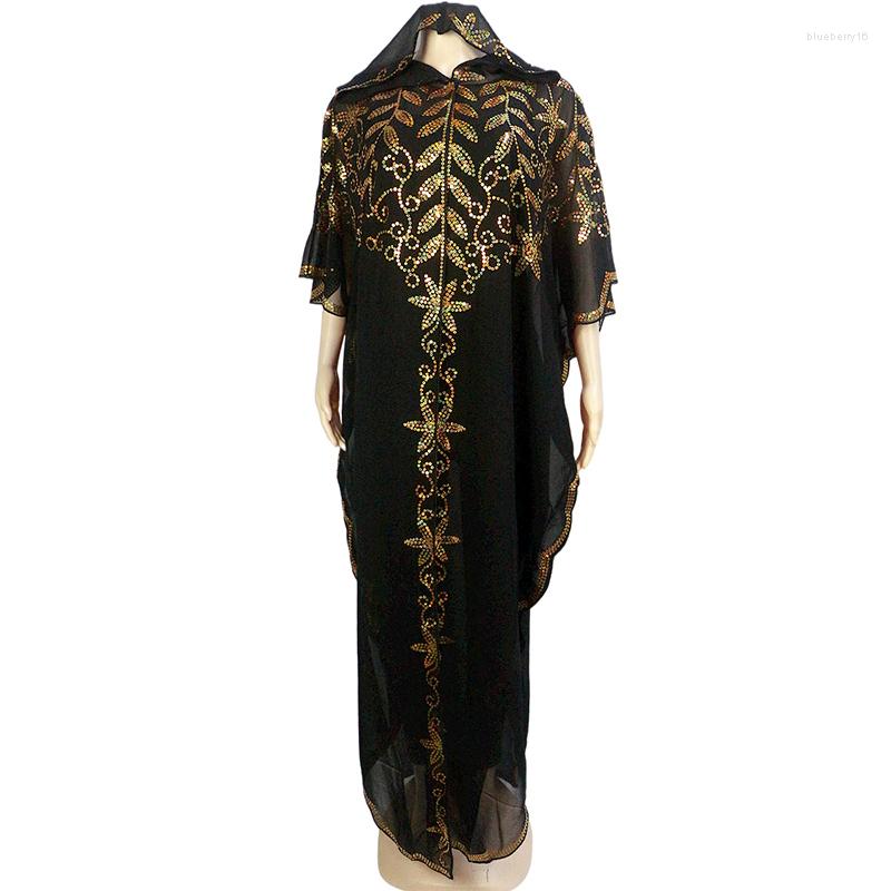 

Ethnic Clothing Dubai Arabian Sequins Printed Muslim Women's Robe Mosque Large Size Abaya Hooded Islamic Noble Luxury Evening Dress