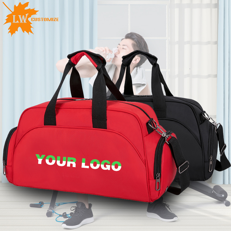 

Duffel Bags Customize Men Sport Gym Women Yoga Training Travel bag Duffle DIY Swim Fitness Weekend Printed 230203, 44x27x16cm red