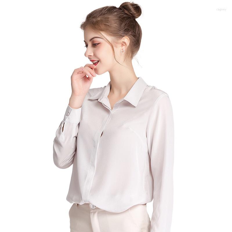 

Women's Blouses Women's Spring And Summer Commuter Professional Wear Korean Mulberry Silk Long Sleeve Shirt Ol Style Women Shirts, Blue