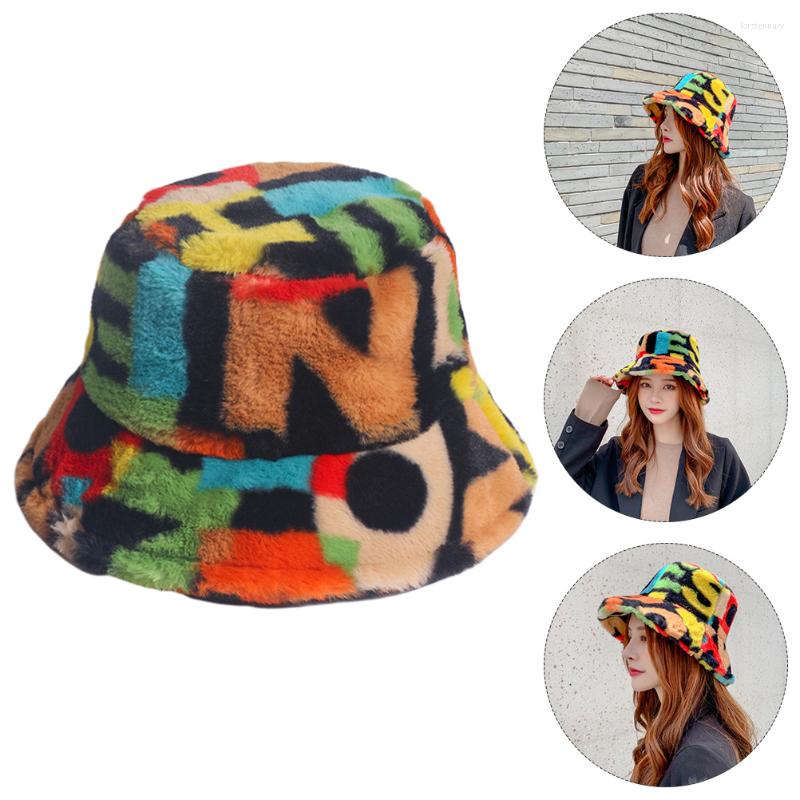 

Berets Hat Bucket Cap Warm Plush Fisherman Women Alphabet Fuzzy Winter Warmer Print Woman Hats S Aesthetic Fluffy Caps Sunhatsfur, Assorted color
