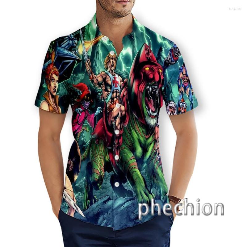 

Men' Casual Shirts Phechion Fashion Men' He Man And The Masters Of Universe 3D Print Hwaiian Short Sleeve Beach T13, T04